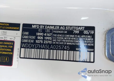 2020 Mercedes-Benz Amg Gt Coupe z USA, uszkodzony, nr VIN WDDYJ7HA5LA025745